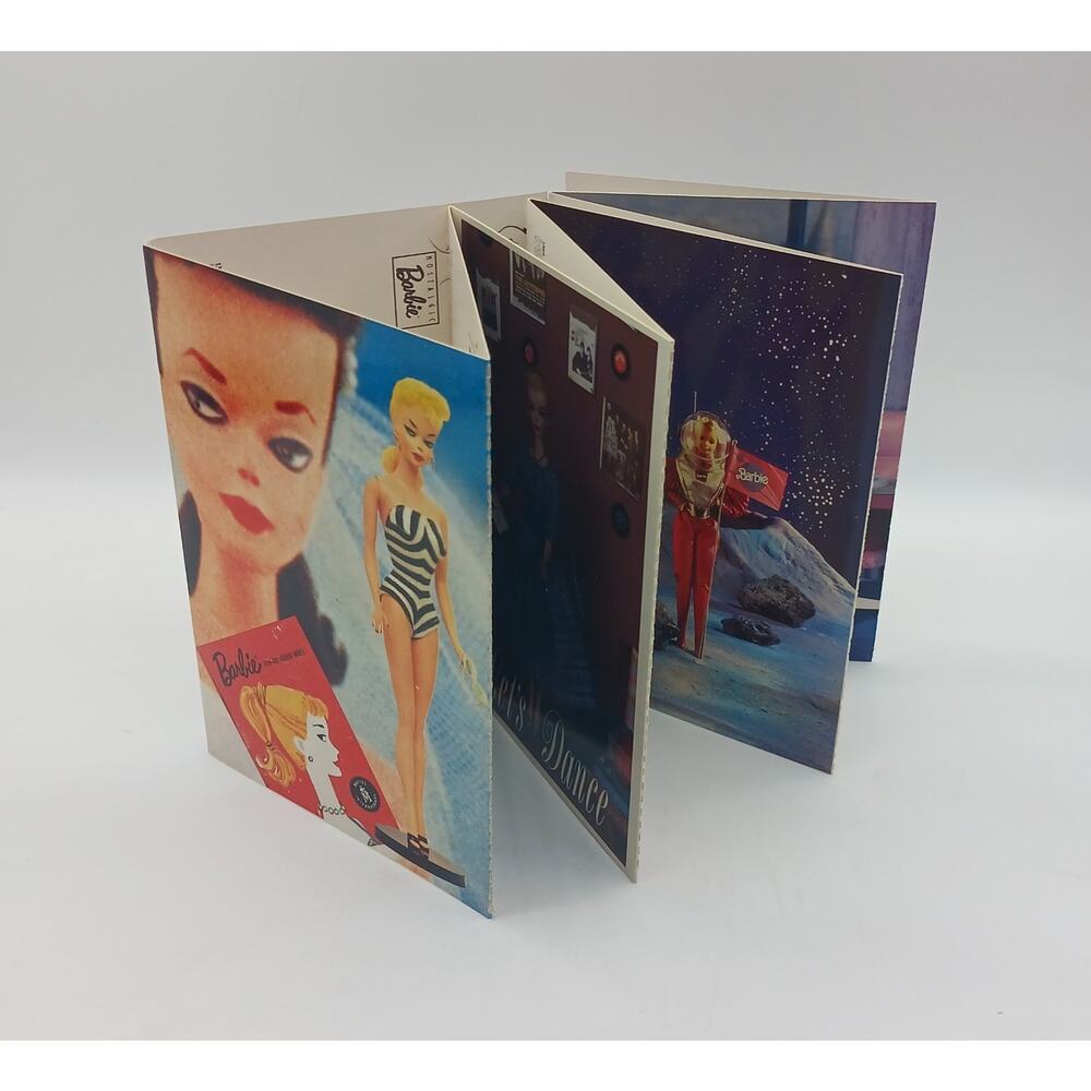 1989 Barbie Throughout History #12 Postcard Folder 9 Detachable Cards 1959-89